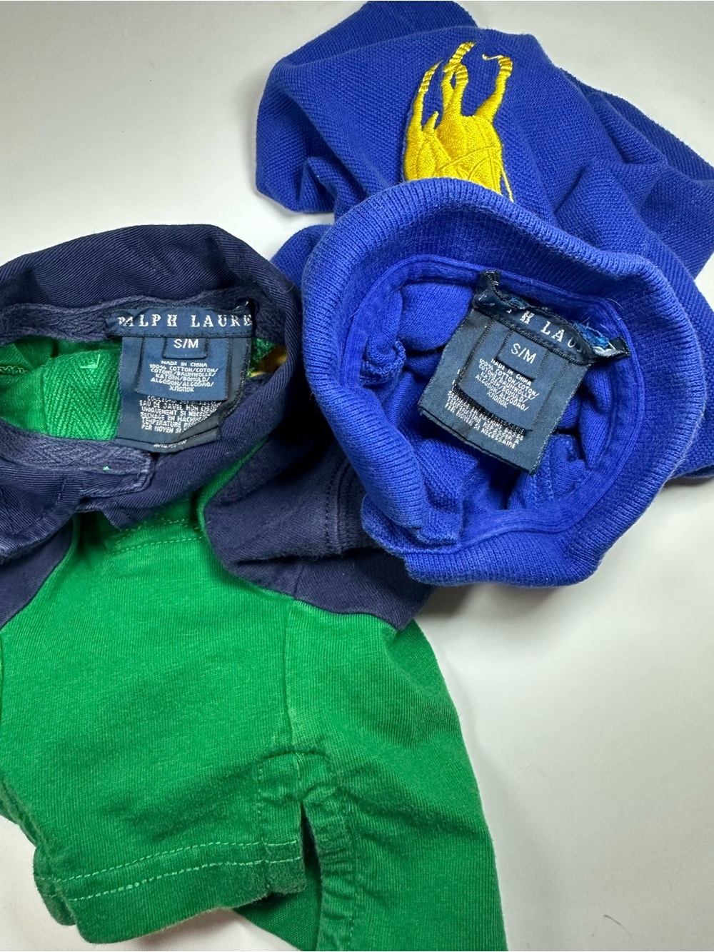 RALPH LAUREN DOG POLO SHIRT LOT OF 2 S/M BIG PONY PET CLOTHES BLUE GREEN - Picture 10 of 10